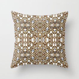 jewelry gemstone silver champagne gold crystal Throw Pillow