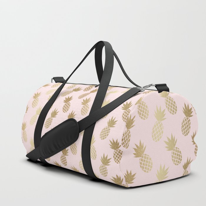 Pink & Gold Pineapples Pattern Duffle Bag