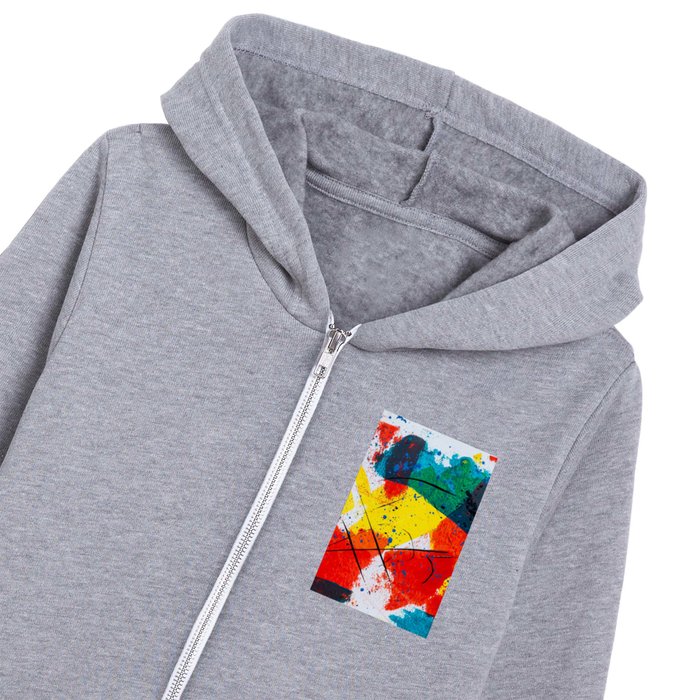 Mid Century Abstract Painting Kids Zip Hoodie