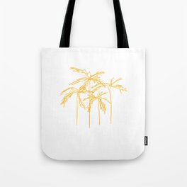 PalmTree - Yellow Minimalistic Line Art Design Pattern Tote Bag