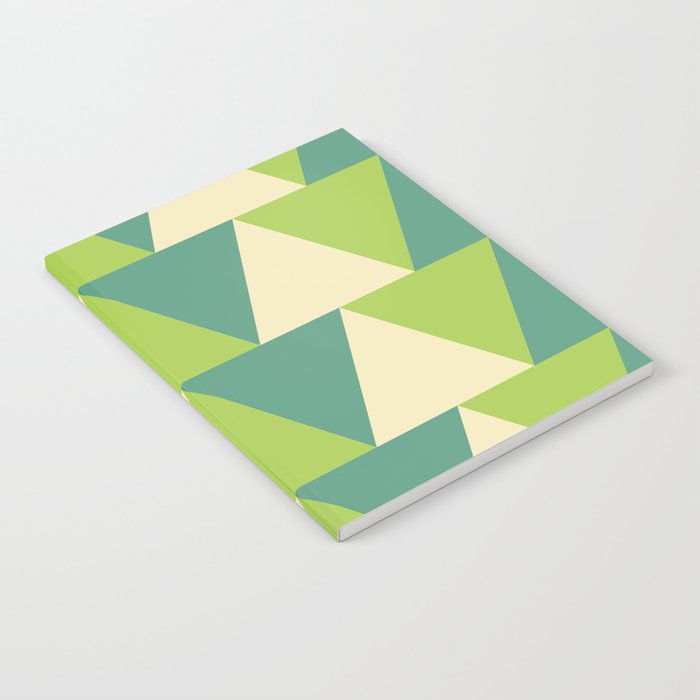 Moccasin, cadet blue, yellow green triangles Notebook