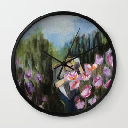Stop to smell the Flowers Wall Clock