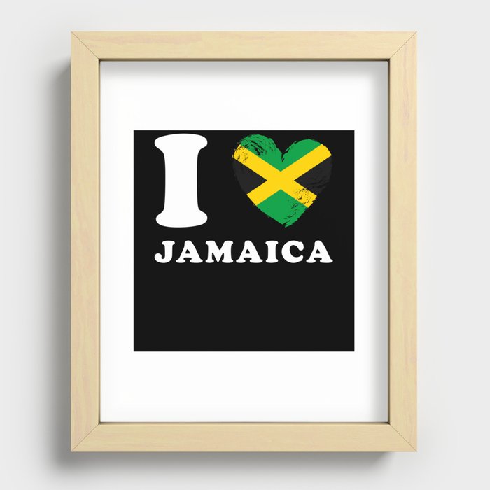 I Love Jamaica Recessed Framed Print