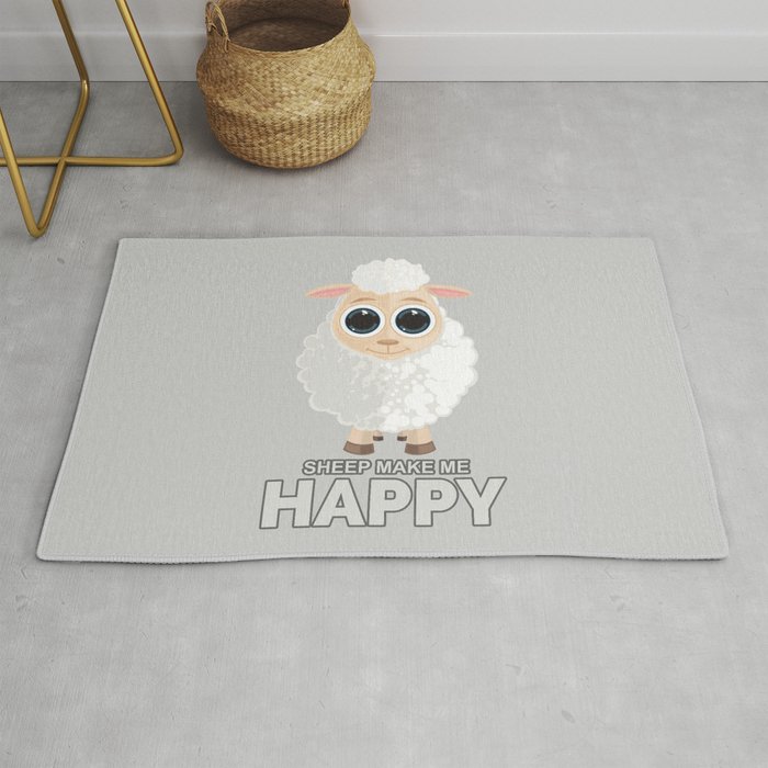 Sheep Make Me Happy Rug