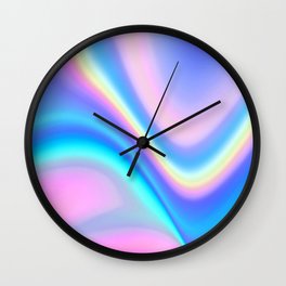 Iridescent Holographic Abstract Colorful Pattern Wall Clock