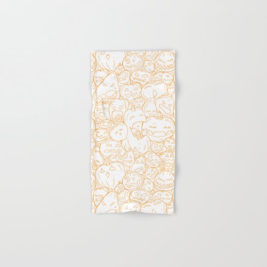 Pumpkin Halloween line pattern Hand & Bath Towel