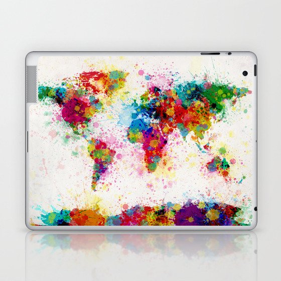 Map of the World Map Paint Splashes Laptop & iPad Skin