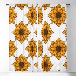 Symmetrical Sunflower Blackout Curtain