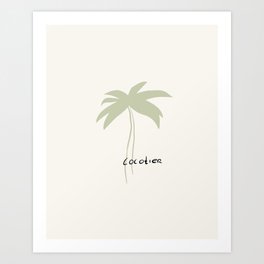 Cocotier | Soft green palm tree | Palm tree in French Art Print