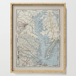 Vintage Map of the Chesapeake Bay (1901) Serving Tray