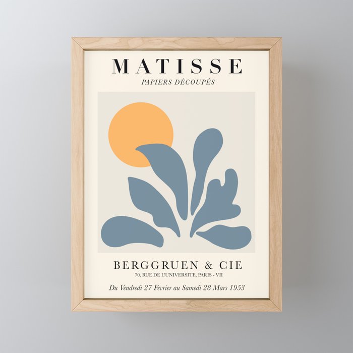 Exhibition poster Henri Matisse 1953. Framed Mini Art Print