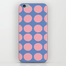 Retro Round Pattern - Blue Pink iPhone Skin