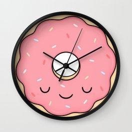 Donut - Pink Sprinkles Wall Clock