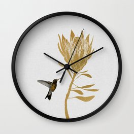 Hummingbird & Flower I Wall Clock
