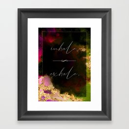 Inhale Exhale Rainbow Gold Quote Motivational Art Framed Art Print