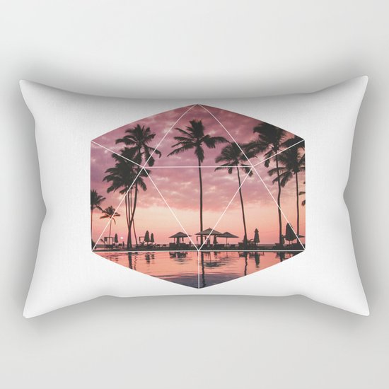 SUNSET PALMS- Geometric Photography Rectangular Pillow