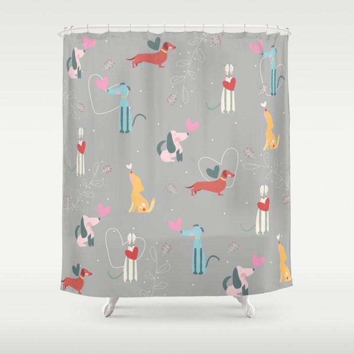 LOVE DOGS Shower Curtain