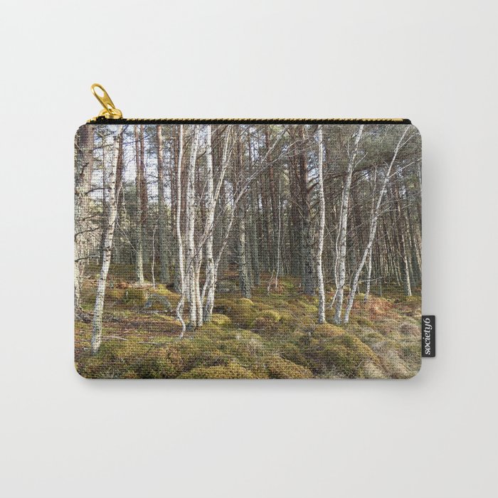 Birch Trees with Pine Trees Winter Scene  Carry-All Pouch