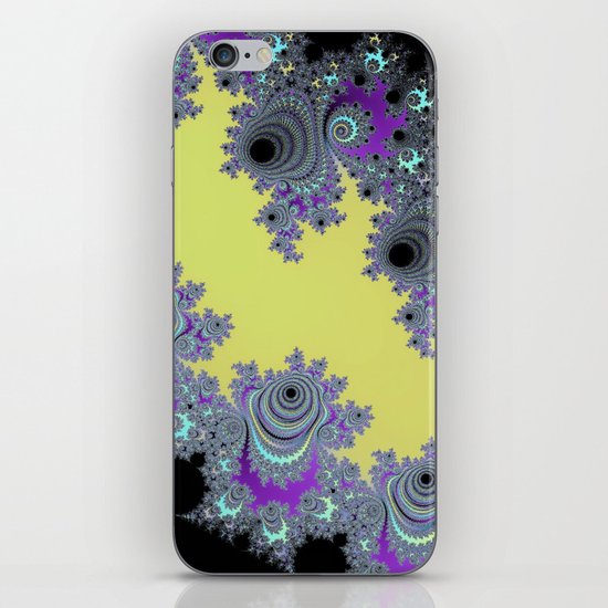 Asymmetrical Fractal in Yellow, Black and Purple iPhone & iPod Skin