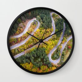 Winding mountain road Wall Clock