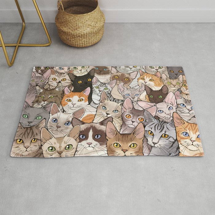 A lot of Cats Rug by Vernessa Himmler Illustration Society6