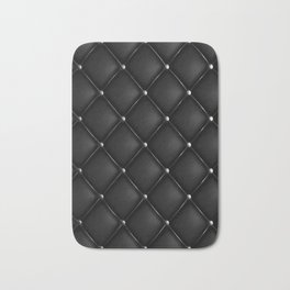 Black Quilted Leather Bath Mat