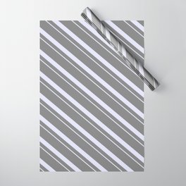 [ Thumbnail: Grey & Lavender Colored Lines/Stripes Pattern Wrapping Paper ]