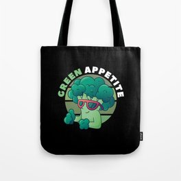Green Appetite Broccoli Cool Vegan Tote Bag