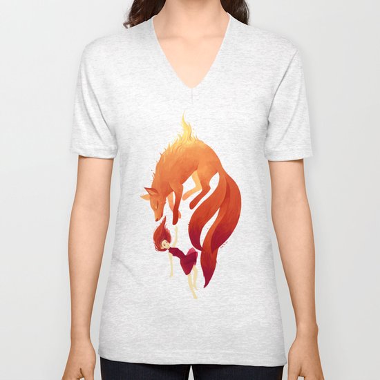Fire Fox Unisex V-Neck