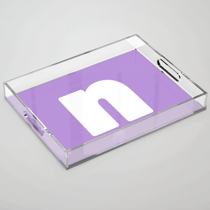 n (White & Lavender Letter) Acrylic Tray