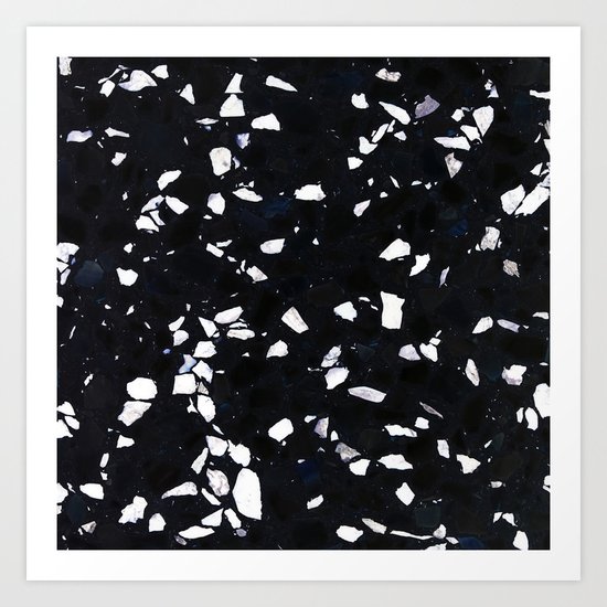 Black Terrazzo Art Print