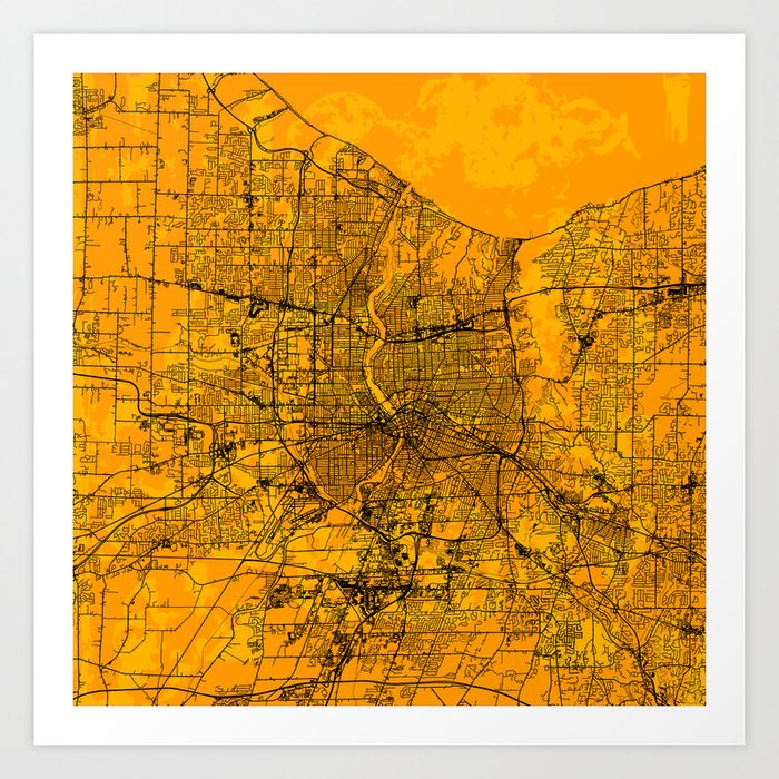 USA, Rochester City Map Art Print