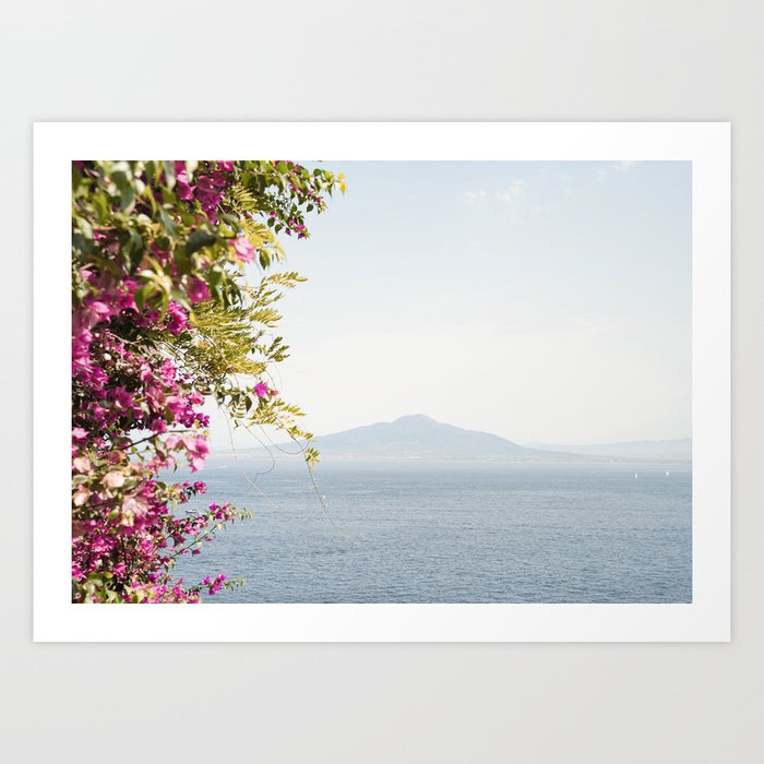 Vesuvius Volcano Landscape Photo | Floral Travel Photography In Italy | Colorful Nature Art Print Art Print