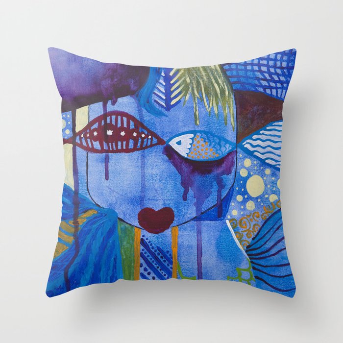 Self Portrait as the Ocean with the Sky reflected. Throw Pillow