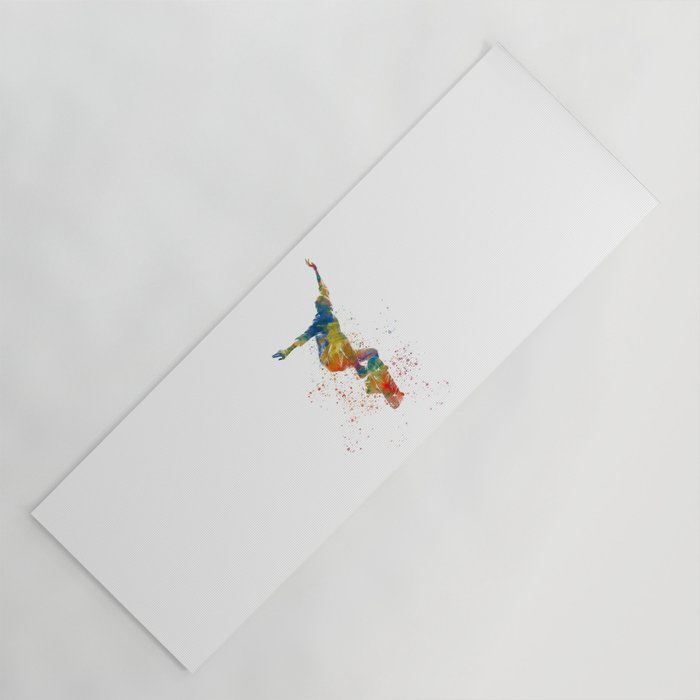 watercolor skater Yoga Mat