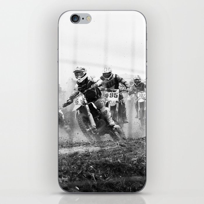 Motocross black white iPhone Skin