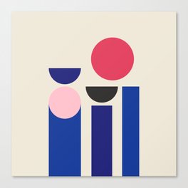 Nordic Blue and Pink Midcentury Canvas Print