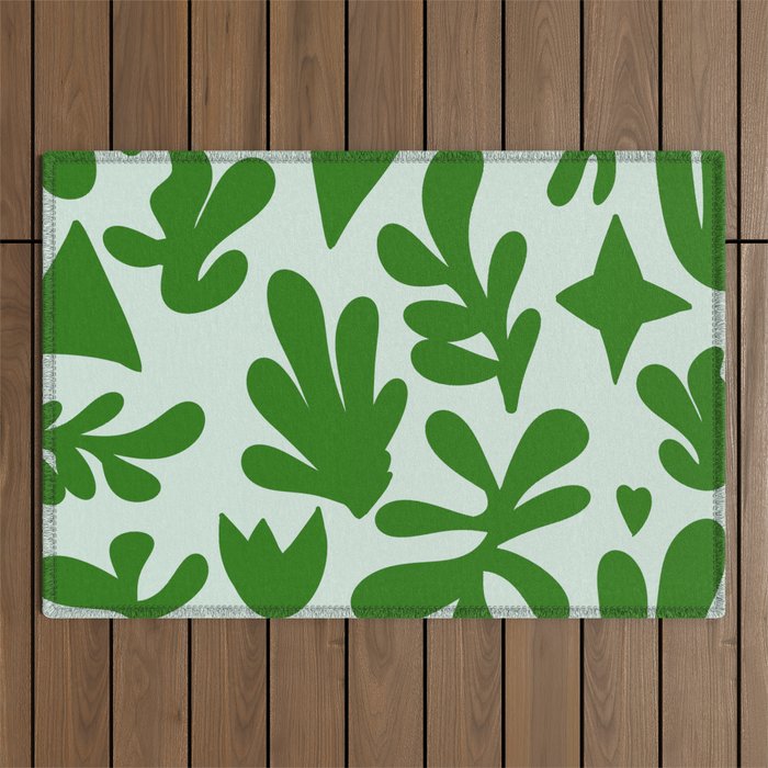 Matisse cutouts green Outdoor Rug