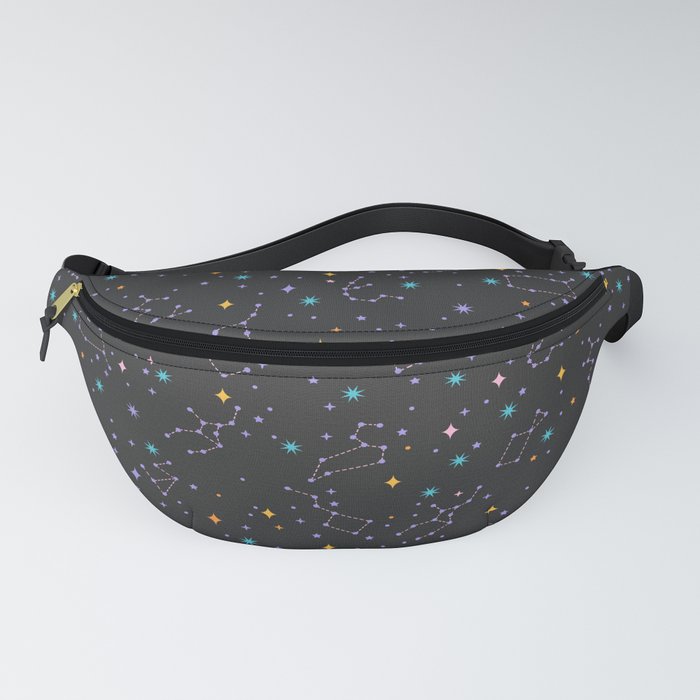 Colorful Night Sky on Black Fanny Pack