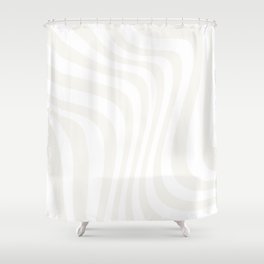 retro liquid swirl white and beige Shower Curtain