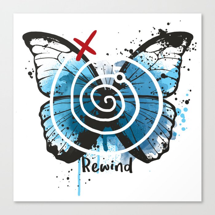 Rewind butterfly life is strange Canvas Print