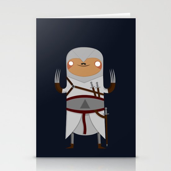 Assassin Sloth Stationery Cards