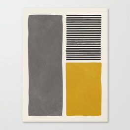Mustard Gray and Black Lines Canvas Print