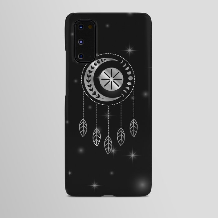 Tribal moon phases dream catcher in silver Android Case