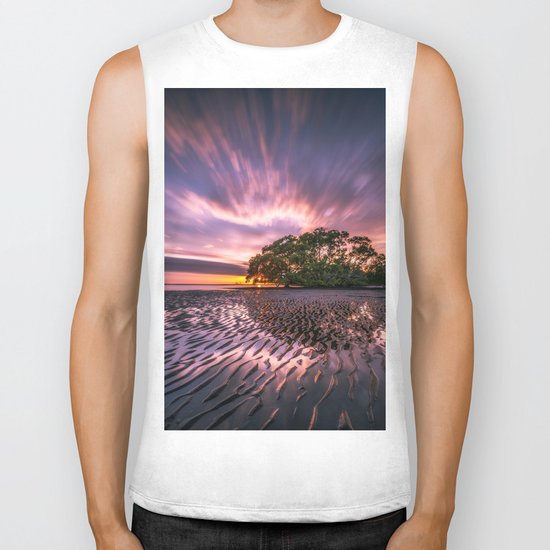 Landscape reflection 2 waves sky Biker Tank