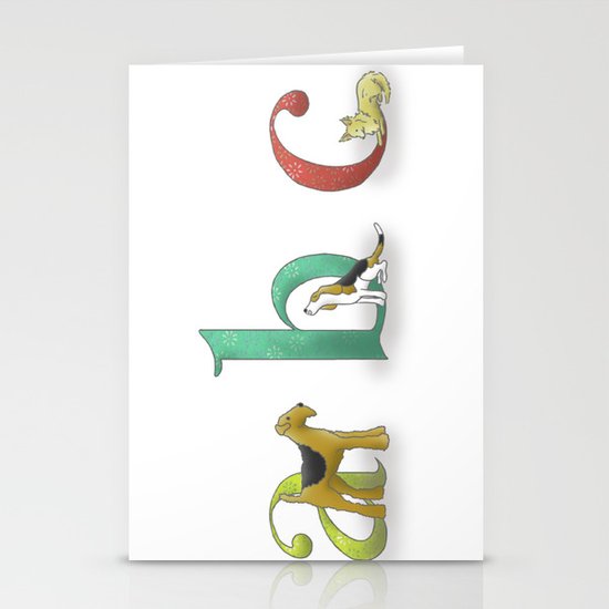 alphabet dogs Stationery Cards