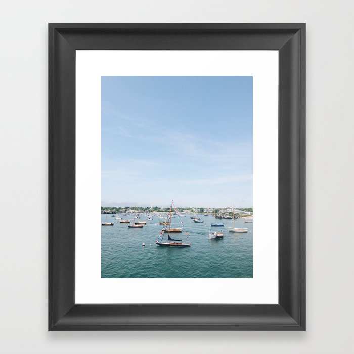 Sailboats in Nantucket Harbor on July Fourth Framed Art Print