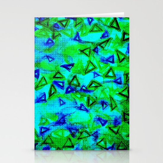 ANALOG zine - TECHNO VIBE Collaboration Piece, Bold Colorful Abstract Watercolor Painting Music Stationery Cards
