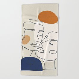 Line Pair Portrait 02 Beach Towel