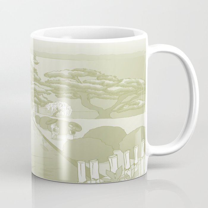 Japan Mural - Celadon Gradient Coffee Mug